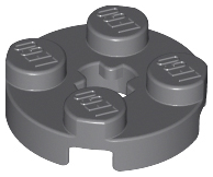 Plate 2 x 2 Round with Axle Hole (Dark Bluish Gray): 4211042, 4032 00200 фото