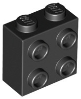 Brick, Modified 1 x 2 x 1 2/3 with Studs on 1 Side (4 Studs) (Black): 6275806, 22885 00051 фото