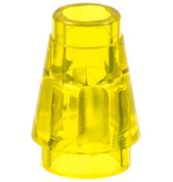 Cone 1 x 1 with Top Groove (Trans-Yellow): 6514022, 4589b 00351 фото