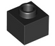 Brick 1 x 1 x 2/3 with Open Stud (Black): 6388352, 86996 00106 фото