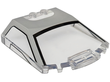 Windscreen 6 x 6 x 1 1/3 Straight Sides with Light Bluish Gray Roof and Black Window Frame Outline Pattern (Trans-Clear): 6585375, 65633pb20, 7305 00340 фото