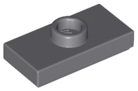 Plate, Modified 1 x 2 with 1 Stud with Groove and Bottom Stud Holder (Dark Bluish Gray): 6092572, 60478 00216 фото