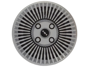 Tile 2 x 2 Round with Bottom O with Hubcap and Wheel Bolts Pattern (Flat Silver): 6585385, 14769pb835 00267 фото