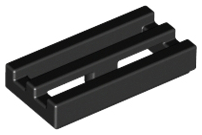 Tile 1 x 2 Grille with Groove (Black): 241226, 2412b 00119 фото