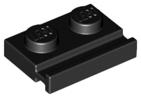 Plate 1 x 2 with Door Rail (Black): 4107761, 32028 00369 фото