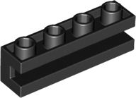 Brick 1 x 4 with Sliding (Black): 265326, 2653 00599 фото