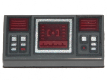 Tile 1 x 2 with Targeting Screen Pattern (Dark Bluish Gray): 6291791, 3069pb0777 00229 фото