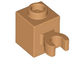 Brick, Modified 1 x 1 with Clip Vertical (open O clip) - Hollow Stud (Medium Nougat): 4569385, 6360035, 60475b 4569385, 6360035 фото