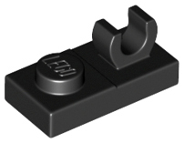 Plate 1 x 2 with Clip on Top (Black): 6347310, 44861 00080 фото