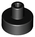 Tile 1 x 1 Round with Pin (Black): 61866756167933, 20482 00132 фото