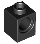 Brick 1 x 1 with Hole (Black): 654126, 6541 00382 фото