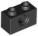 Brick 1 x 2 with Pin Hole (Black): 370026, 3700 00383 фото