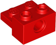 Brick 1 x 2 with Hole and 1 x 2 Plate (Bright Red): 6385920, 73109 00186 фото
