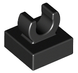 Tile, Modified 1 x 1 with Clip - Rounded Edges (Black): 63353886066102, 15712 00047 фото
